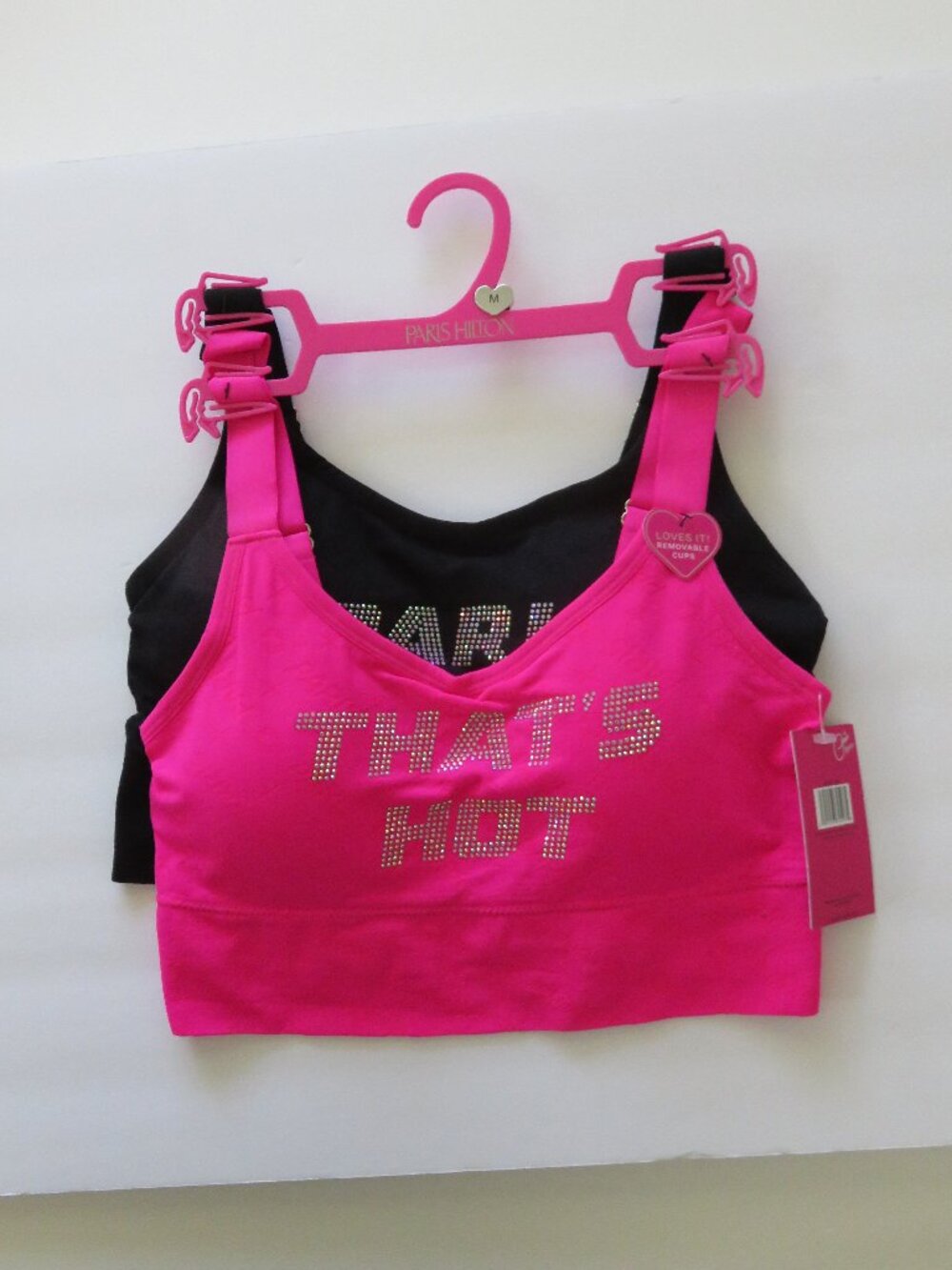 (#118) Paris Hilton Rhinestones 2-pack Sport Bras